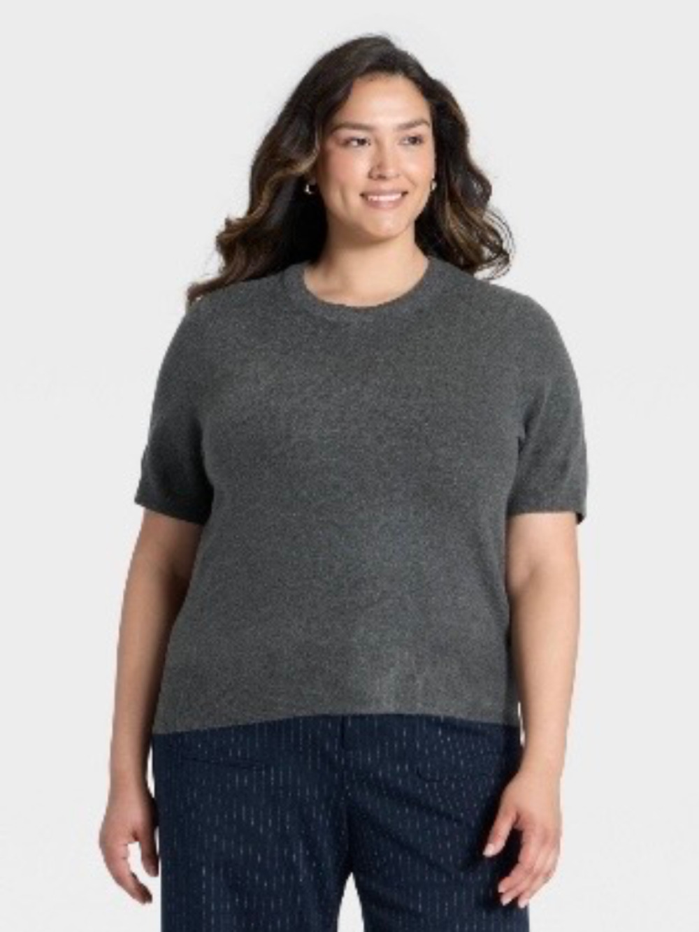 Cozy Knit Sweater - a New Day Charcoal Gray 2X